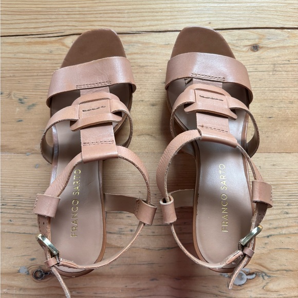 Franco Sarto Cera Cork Wedge Sandals in Nude Size 7 - Picture 9 of 12